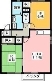 クレールU(2LDK/1階)の間取り写真