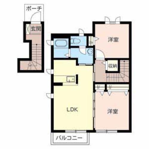 カサ エクセレンテI(2LDK/2階)の間取り写真