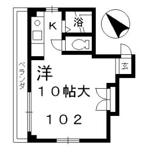 シェリーアルモン(ワンルーム/3階)の間取り写真