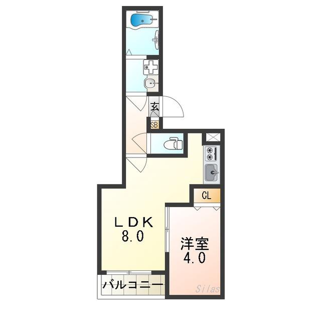 H-MAISON住吉II(1LDK/3階)の間取り写真