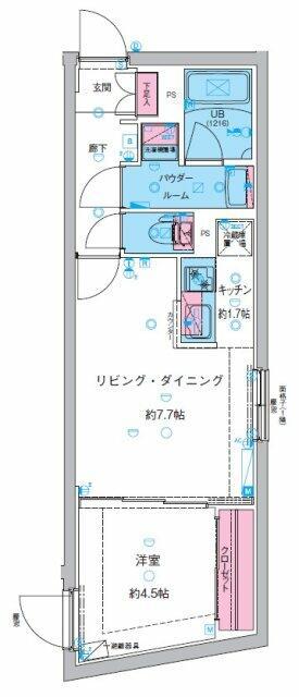 GENOVIA池袋(1LDK/2階)の間取り写真