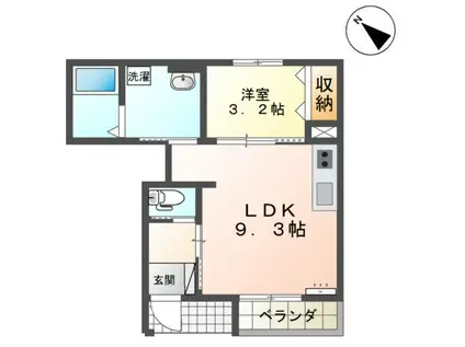 ディオーネ(1LDK/1階)の間取り写真