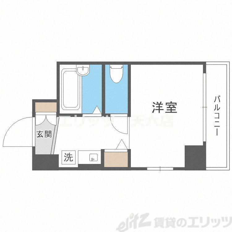 シャネル新大阪(1K/7階)の間取り写真