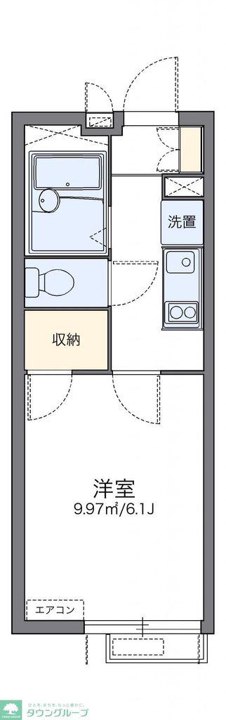 レオパレスシード石川台(1K/2階)の間取り写真