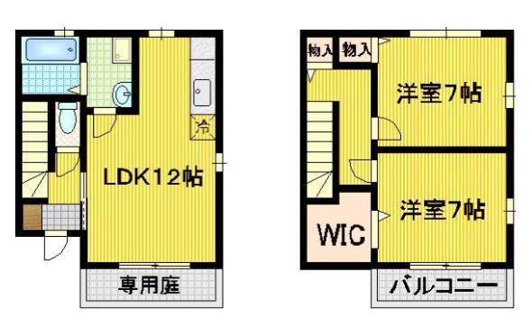アメニティ東雲II(2LDK/1階)の間取り写真