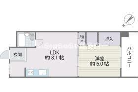 ヒルズ平和(1LDK/4階)の間取り写真