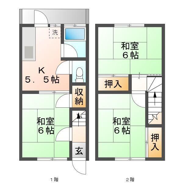 さぎやま庵(3K/1階)の間取り写真