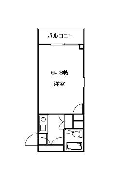タイヨウマンション(ワンルーム/1階)の間取り写真