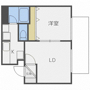 京泉ビル(1LDK/5階)の間取り写真