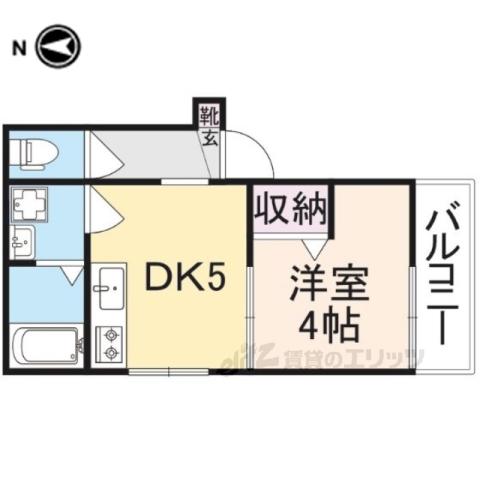 アプローズ奈良町(1DK/3階)の間取り写真