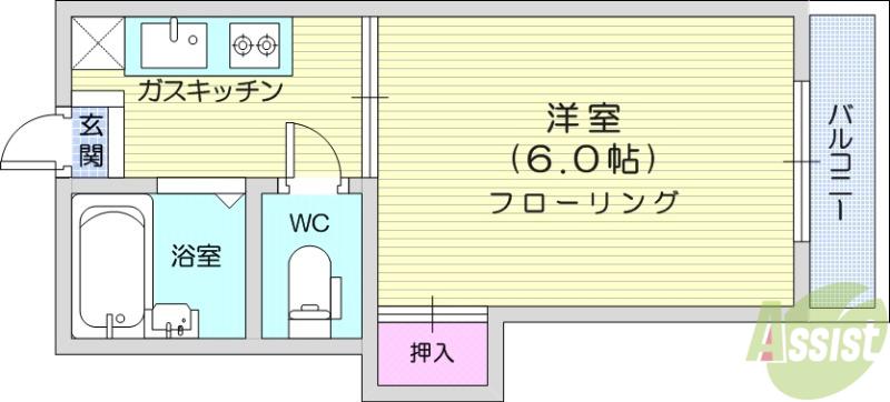 コーポ 幸(1K/2階)の間取り写真