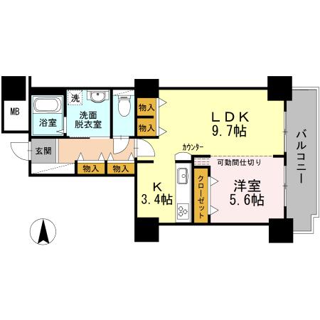 品川シーサイドビュータワーII(1LDK/6階)の間取り写真