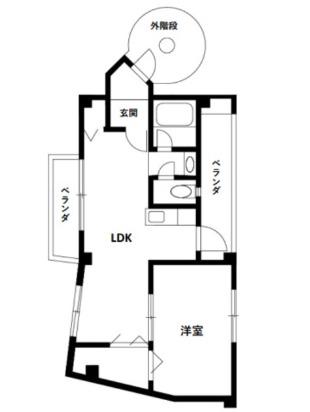 桂ハイムII(1SLDK/2階)の間取り写真