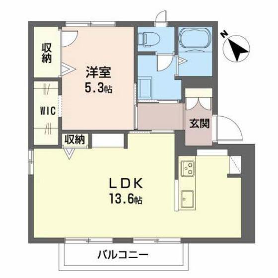 フレグランス中山台B棟(1LDK/2階)の間取り写真