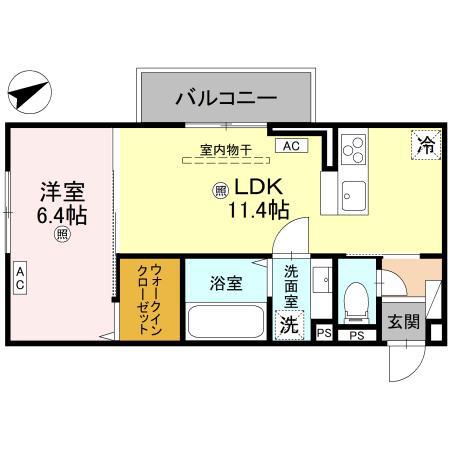 D-REGALO江守中(1LDK/3階)の間取り写真