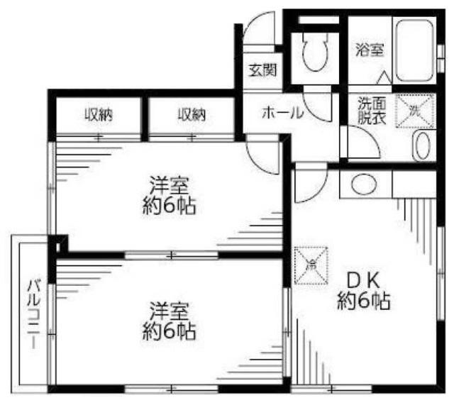 サンコート広尾(2DK/2階)の間取り写真