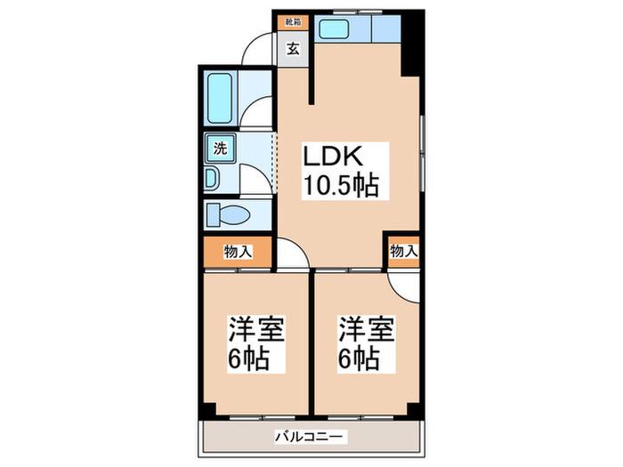 フォレストアーリア(2LDK/2階)の間取り写真