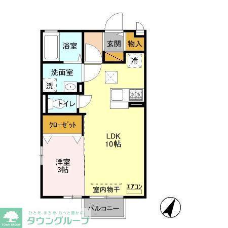 カノンベル(1LDK/1階)の間取り写真