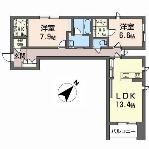 アンビエラ シュシュ II(2LDK/1階)の間取り写真