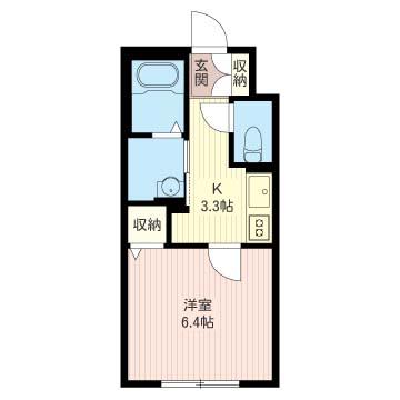クレアール鷹番(1K/1階)の間取り写真