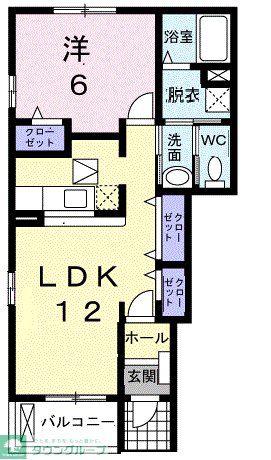 LIVE有泉A(1LDK/1階)の間取り写真