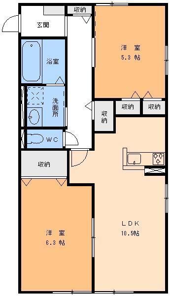 JOYHOPE(2LDK/2階)の間取り写真