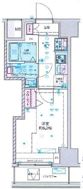 GENOVIA西千葉II(1K/5階)の間取り写真