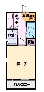 ファミール湘南(1K/1階)の間取り写真