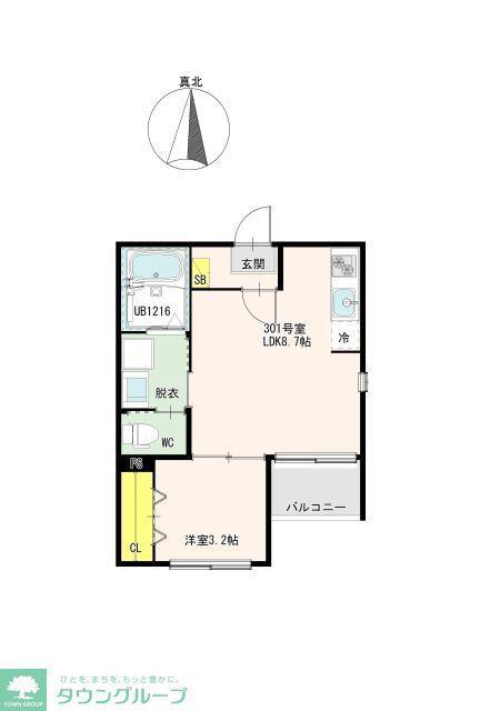 MEIU(1LDK/3階)の間取り写真