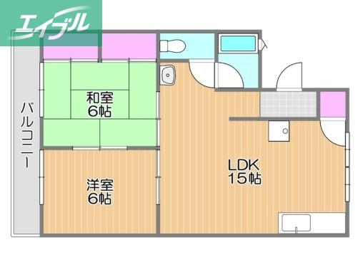 洲崎ハイツ(2LDK/1階)の間取り写真
