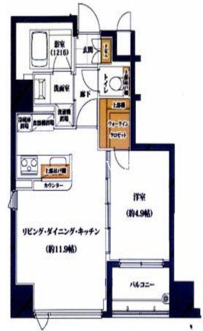 ソルフィエスタ新御徒町(1LDK/10階)の間取り写真