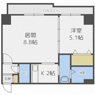 WILL DO北24条(1LDK/9階)の間取り写真