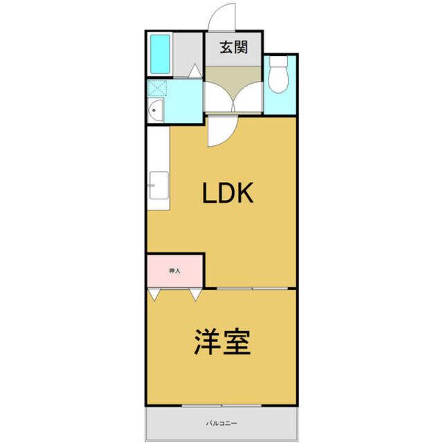 クレスト参番館(1LDK/1階)の間取り写真