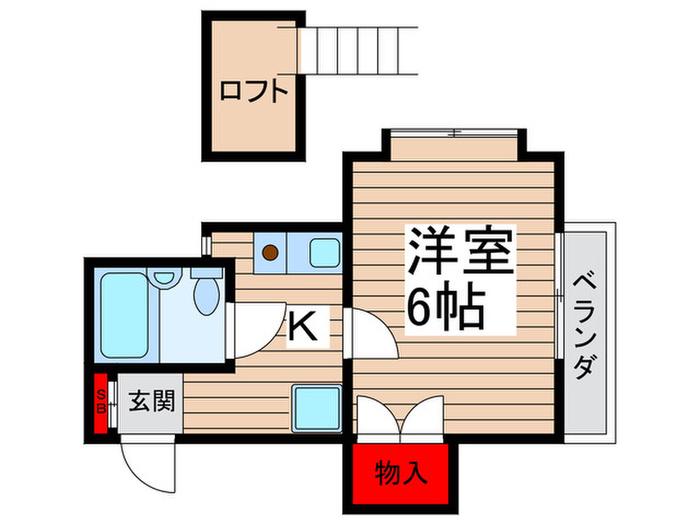 エイト横須賀(1K/2階)の間取り写真