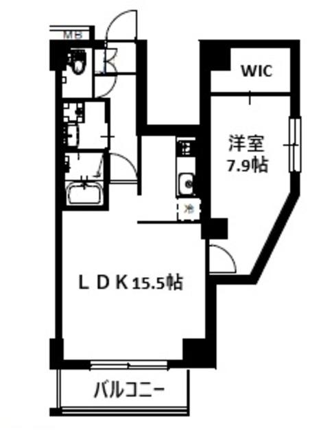 パーシモン桜台(1LDK/6階)の間取り写真