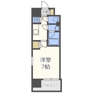 セイワパレス玉造上町台(1K/5階)の間取り写真