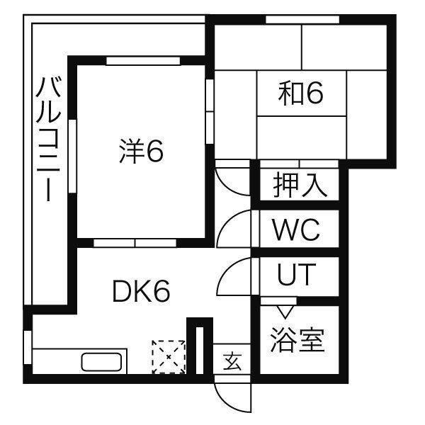 コーポコスモス(2DK/3階)の間取り写真