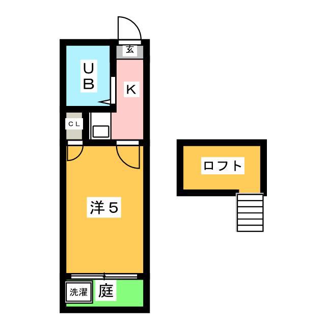 TERU東長崎(1K/2階)の間取り写真