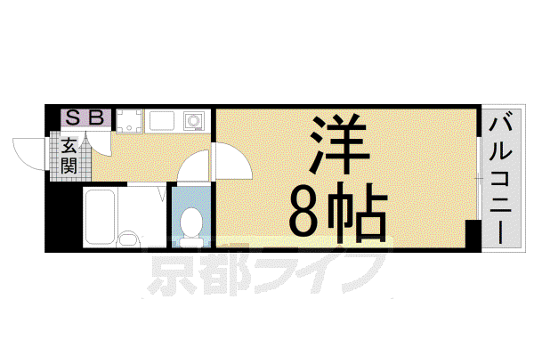 カーサ高村(1K/2階)の間取り写真