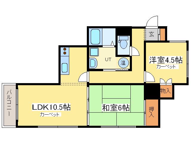 エレクトリシティーZUI(2LDK/4階)の間取り写真