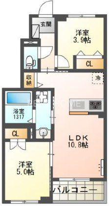 フォレスタ(2LDK/1階)の間取り写真