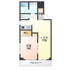メゾン イナタ(1LDK/3階)の間取り写真