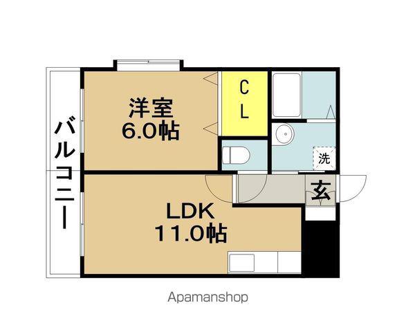 ピーチフローレV(1LDK/2階)の間取り写真