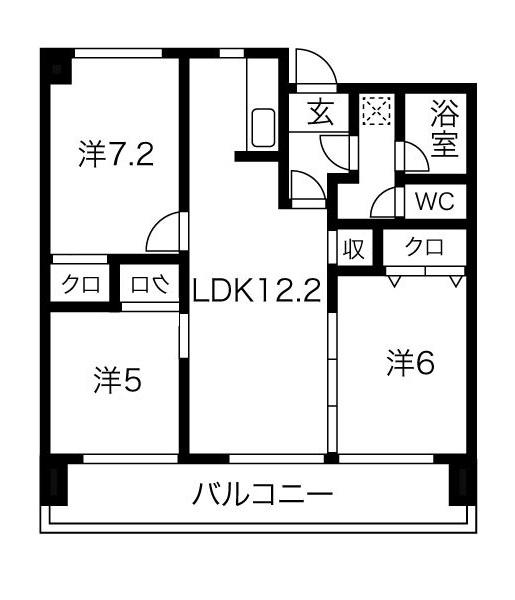 リアライズ木曽川(3LDK/7階)の間取り写真