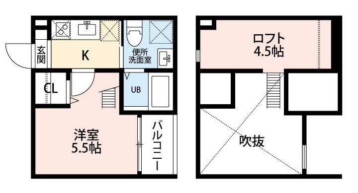 LUCE(1K/2階)の間取り写真