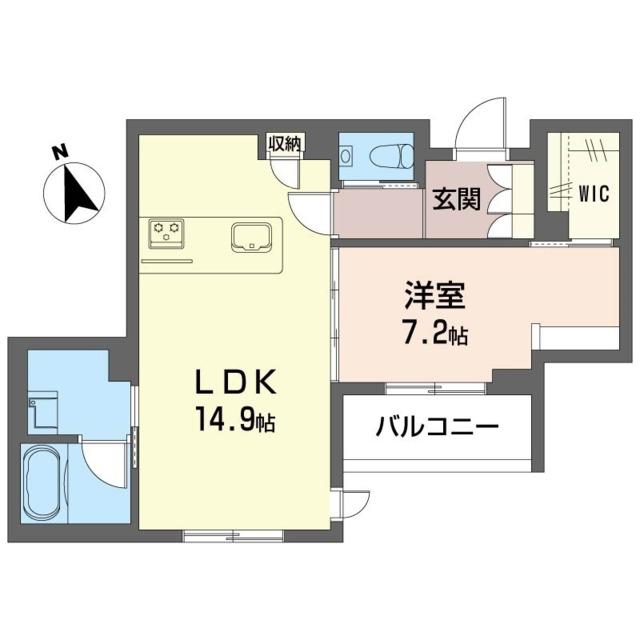 ソレイユ ルヴァン(1LDK/2階)の間取り写真