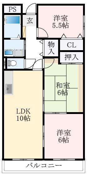 エテルノフェンテ(3LDK/4階)の間取り写真