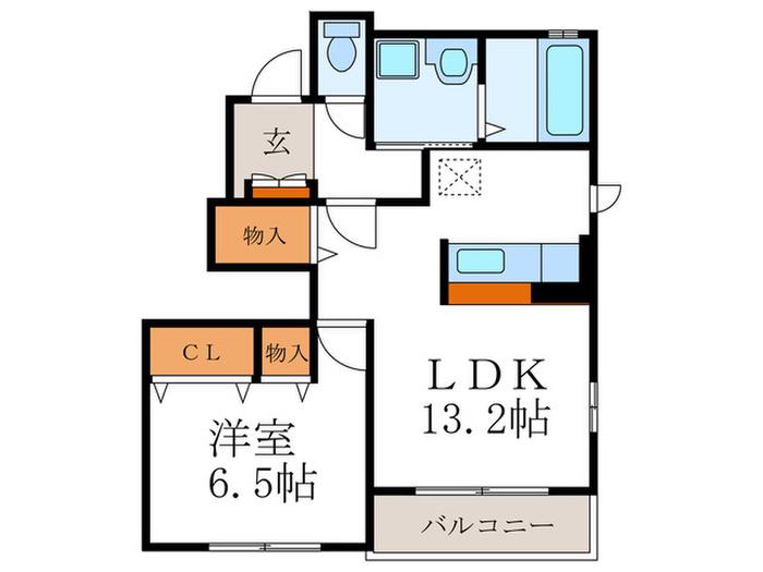 LA・VITAROSA(1LDK/1階)の間取り写真