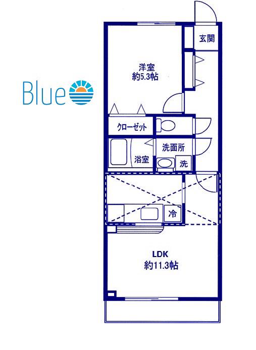 アムール シュシュ(1LDK/2階)の間取り写真