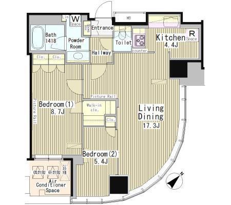 MY TOWER RESIDENCE(2LDK/13階)の間取り写真